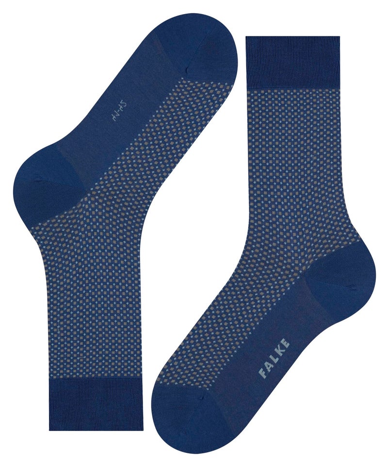 FALKE Men's Uptown Tie Patterned Dress Socks, Royal, 11-12 - Image 4